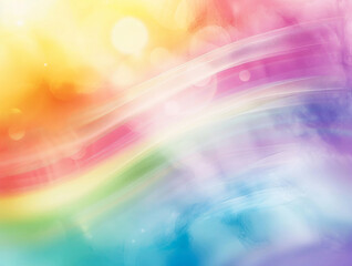 A vibrant rainbow background with soft gradients blending seamlessly between the colors