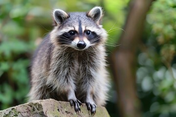 Naklejka premium Raccoon raccoon animal mammal.
