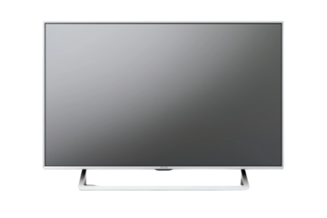 Illuminated Magic: Flat Screen TV on a White or Clear Surface PNG Transparent Background..