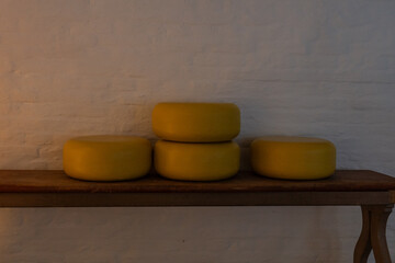 round cheese in the cellar