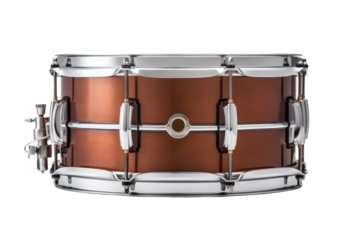 The Enigmatic Beat: A Brown Drum Floating in Space on a White or Clear Surface PNG Transparent Background..