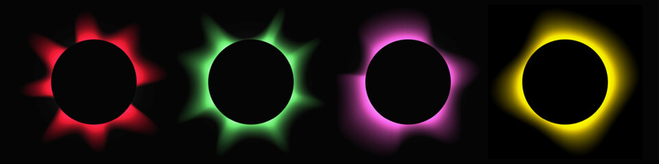 Set of circle illuminate light frames