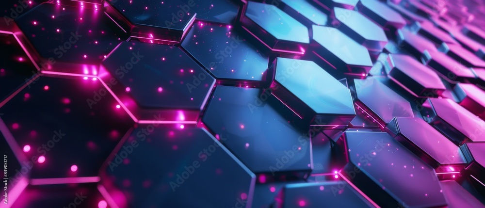 Poster abstract futuristic luxurious digital geometric technology hexagon background banner illustration 3d