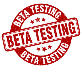beta testing stamp. beta testing label. round grunge sign