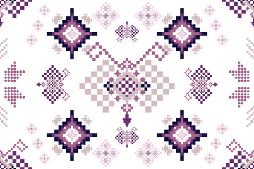 Geometric ethnic oriental seamless pattern traditional Design for background, carpet, wallpaper, clothing, wrapping, Batik, fabric, vector, illustration, boho embroidery style.