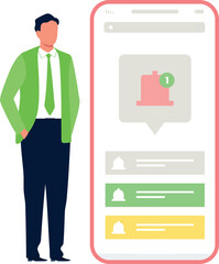 The male is standing