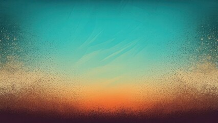 abstract background with a gradient of teal and orange hues, creating a vibrant and dynamic visual. The paint-like texture adds depth and interest to the scene