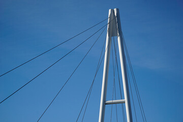 Cable-stayed bridge and cloudless sky