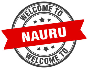 Welcome to Nauru stamp. Nauru round sign