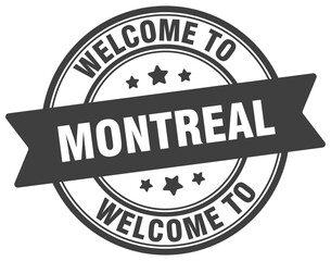 Welcome to Montreal stamp. Montreal round sign