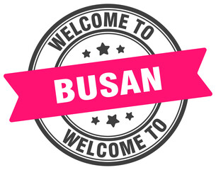 Welcome to Busan stamp. Busan round sign