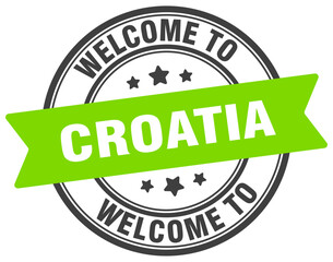 Welcome to Croatia stamp. Croatia round sign