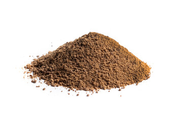 Coconut palm sugar isolated on white background