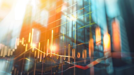 Fototapeta premium Illuminating Financial Growth Success - Rising Charts and Joyful Investors with Copy Space