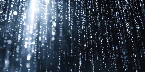 Digital Banner of Particles Rain