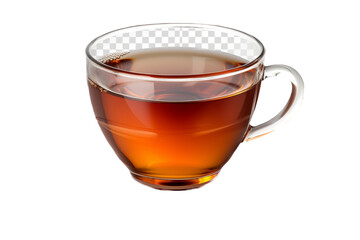 Glass cup of tea isolated on transparent background