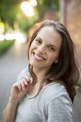 Portrait of smiling young woman outdoors