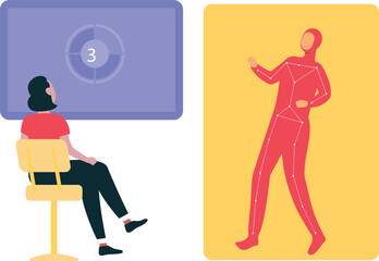 A female director is directing a film.