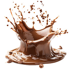 Chocolate Milk Paint Wave with Transparent Background