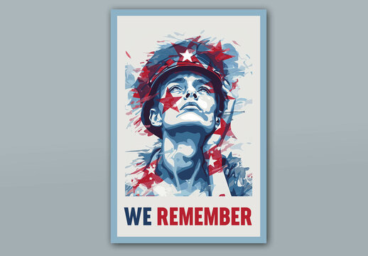 Memorial Day Poster Layout with Generative AI


