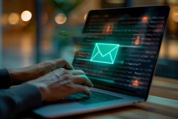 Fototapeta premium Email marketing concepts, email sent and received notification reminders, sales project managers in the customer list business in the email.