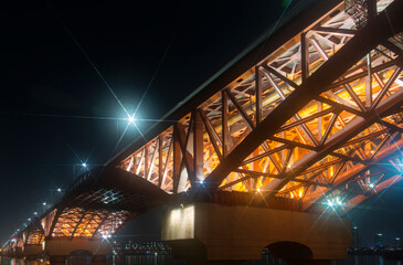 View of Seongsanbridge at night in Seoul