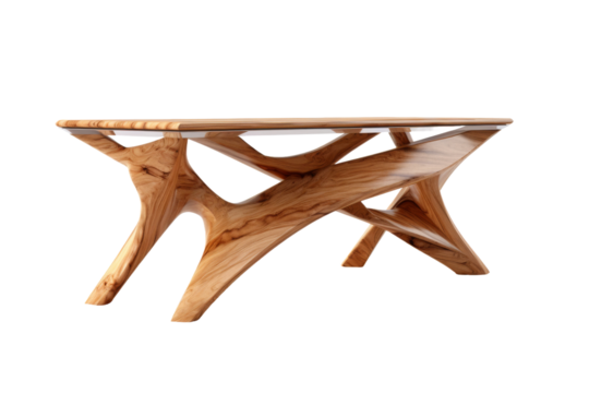 The Enchanted Wood: A Glass-Topped Table on a White or Clear Surface PNG Transparent Background..