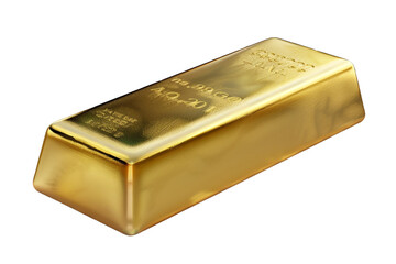 Gold bar isolated on transparent background