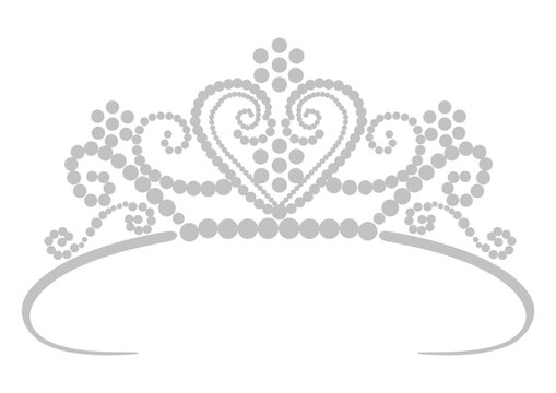silver tiara with heart design clip art preview
