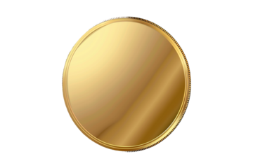Gold coin isolated on transparent background