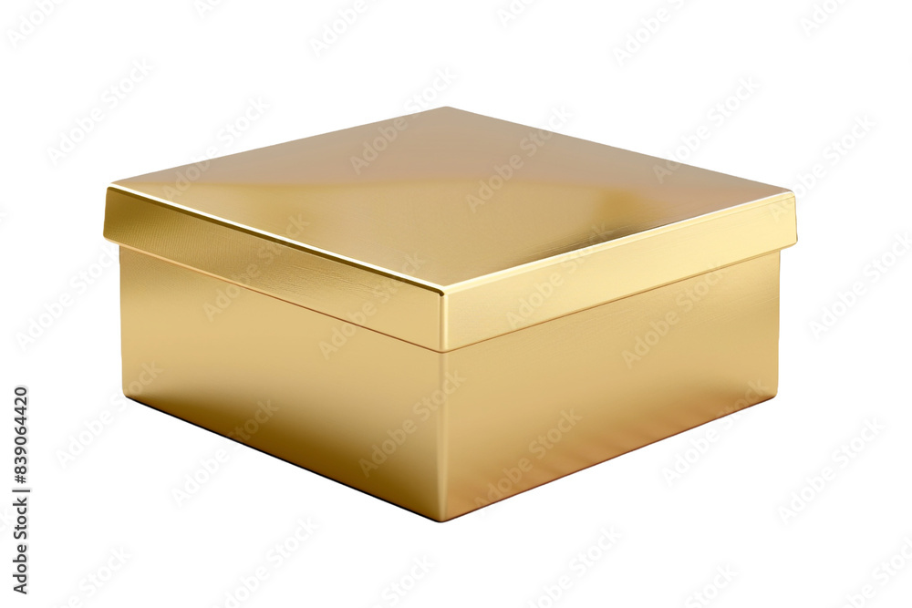 Poster gold empty box isolated on transparent background