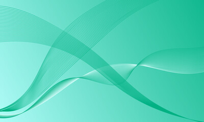 green lines wave curves on soft gradient abstract background