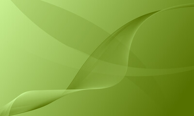 green light with smooth lines wave curves on gradient abstract background