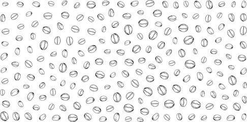 Coffee beans vector background.