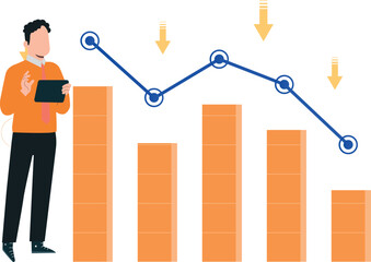 The boy is showing the marketing failure graph.