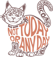 Typography Vintage Funny Cat SVG Sublimation Tshirt Design