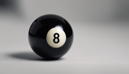 No. 8 black billiard ball on isolated white background
