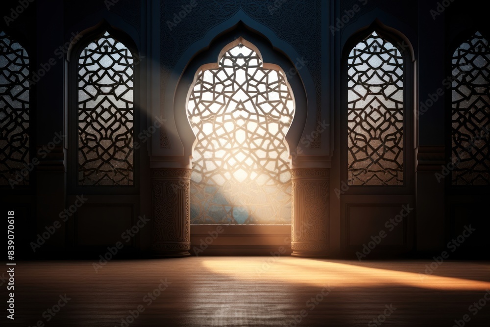 Wall mural Islamic a window architecture sunlight lighting.