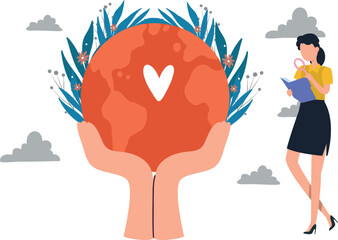 A female is looking for ways to care for the environment.