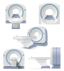 ct mri scanner machine for medical research and disease detection vector illustration