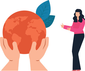 The girl is talking about taking care of the earth.