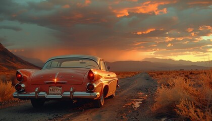 Obraz premium car in the desert