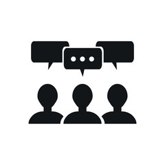 Speaking people black icon vector image  pictogram cartoon