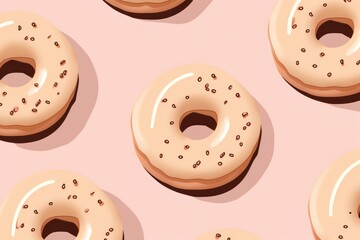 Obraz premium Jam donuts bagel food text.