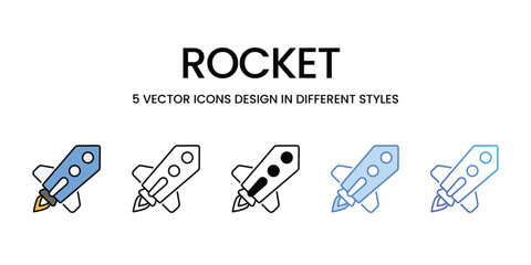 Rocket icons vector set stock illustration.