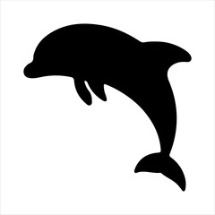 Dolphin silhouette isolated on white background. Dolphin icon vector illustration design.