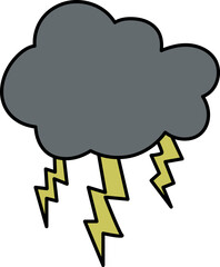 Storm Cloud with Lightning Strikes illustration