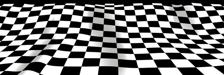 Obraz premium Trippy checkerboard background. Retro psychedelic checkered wallpaper. Wavy groovy chessboard surface. Distorted geometric pattern. Abstract monochrome vector backdrop