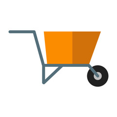 Wheel Barrow Flat icon