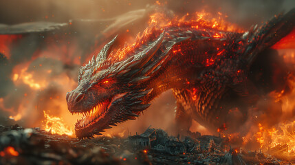 Fototapeta premium angry dragon